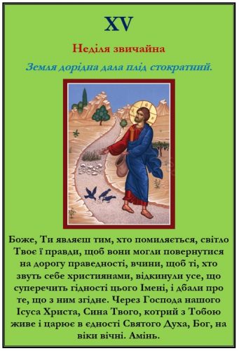 XV НЕДІЛЮ ЗВИЧАЙНУ